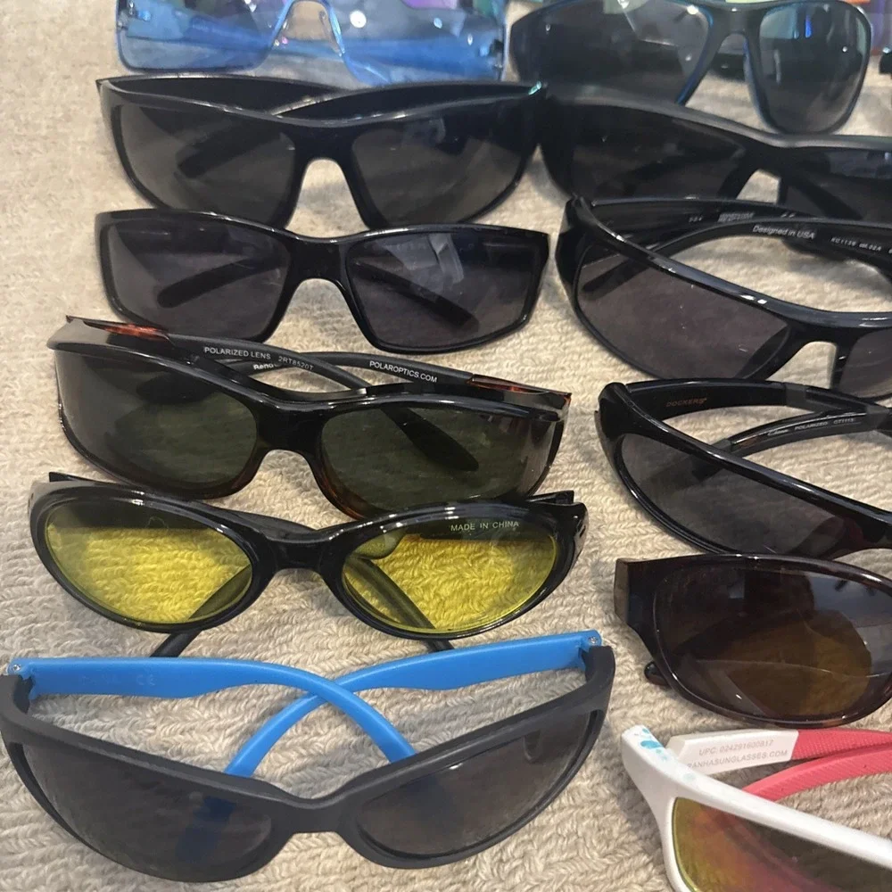Lot of 20 Mixed Designer WRAP Polarized -Fishing,Sport,Cycling-all 20 for price